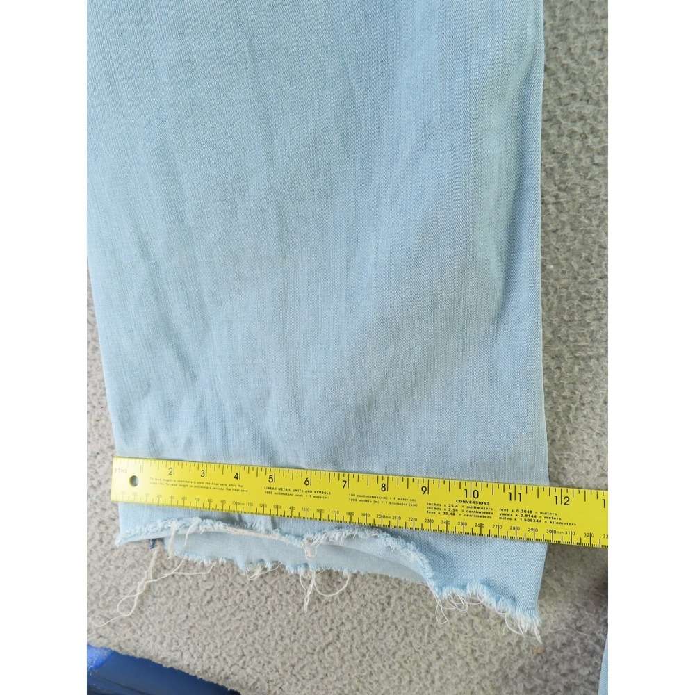 Levis Jeans Womens 22W Blue 726 High Rise Flare Light Wash Stretch Distressing - Picture 9 of 10